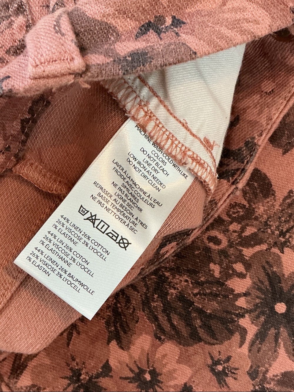 Pilcro Adi Floral Wide-Leg Pants ~ Vintage Rose - Picture 9 of 10